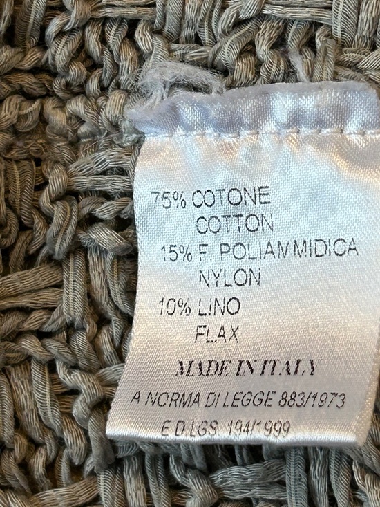 BASE MILANO open front short sleeve cardigan cotton blend gray mushroom sz M - Picture 5 of 7